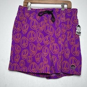 Neff NEW Purple Men's Daily Hot Tub Board Shorts peace sign boho casual size XL